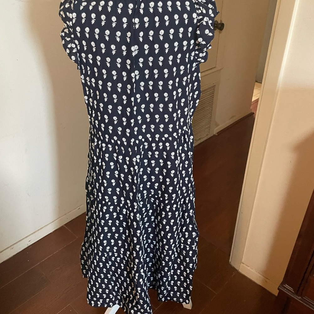 J. Crew Black Maxi Dress with White Floral Motif - Picture 5 of 16